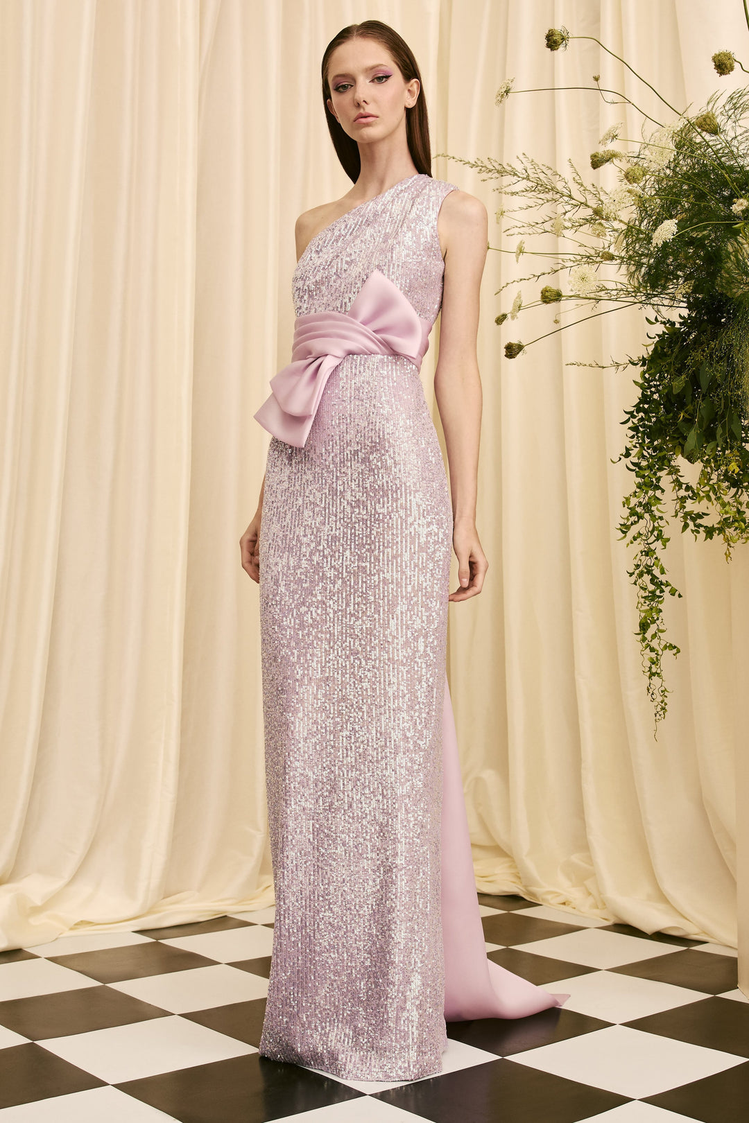 pink plus size sequin dress Audrey+Brooks 7026