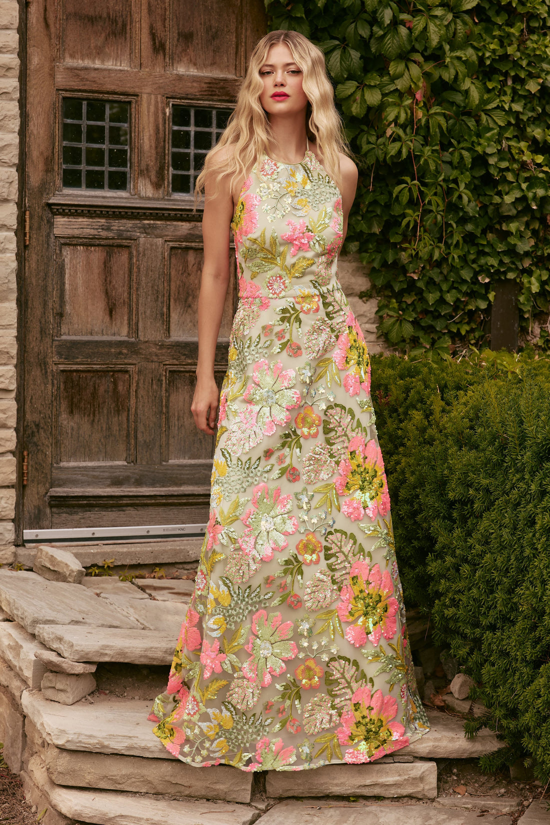 Frascara 5070 – Floor Length Lace Evening Gown