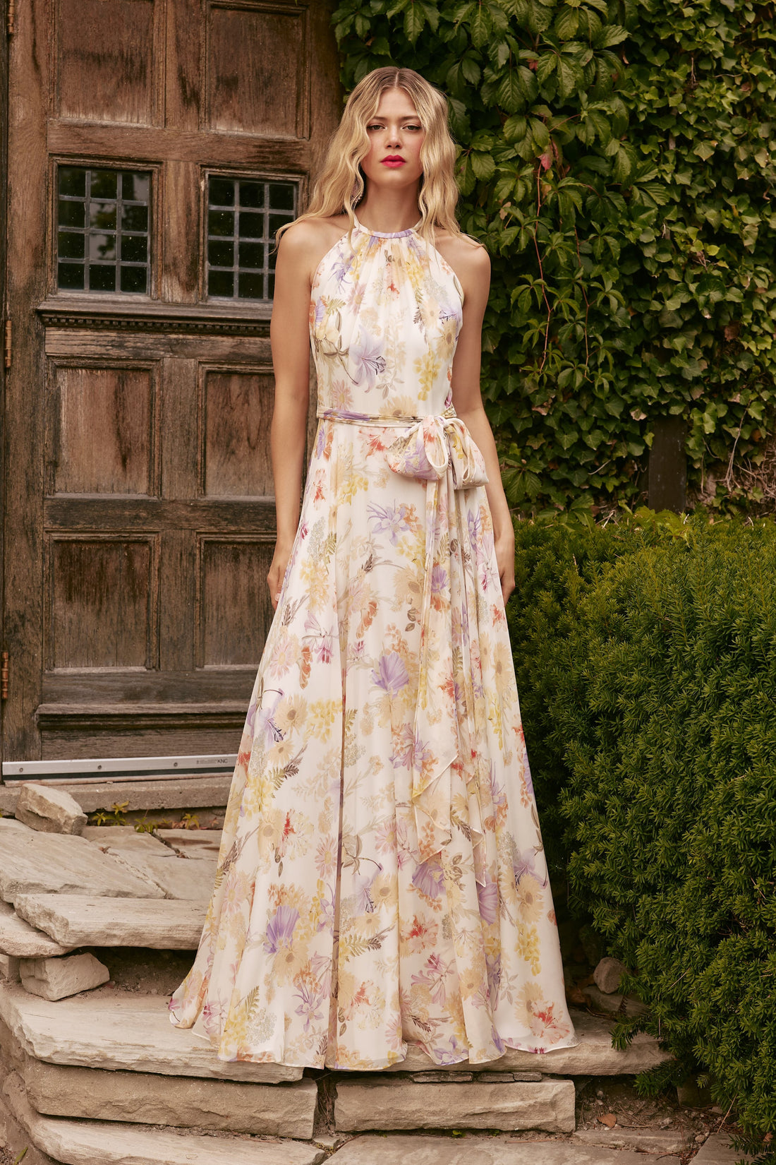 Frascara 5072 – Floral Satin Evening Gown - Plus Size