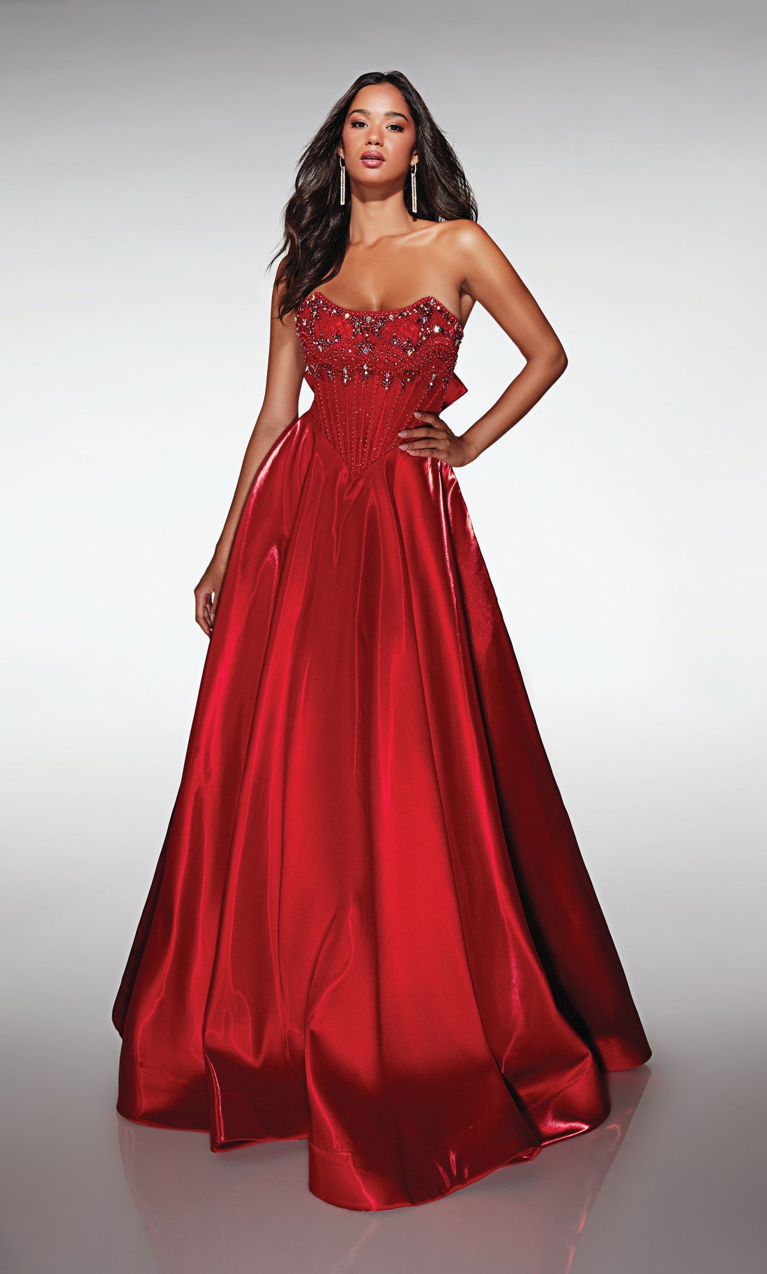 Alyce 62134 – Satin Beaded Ball Gown for Prom
