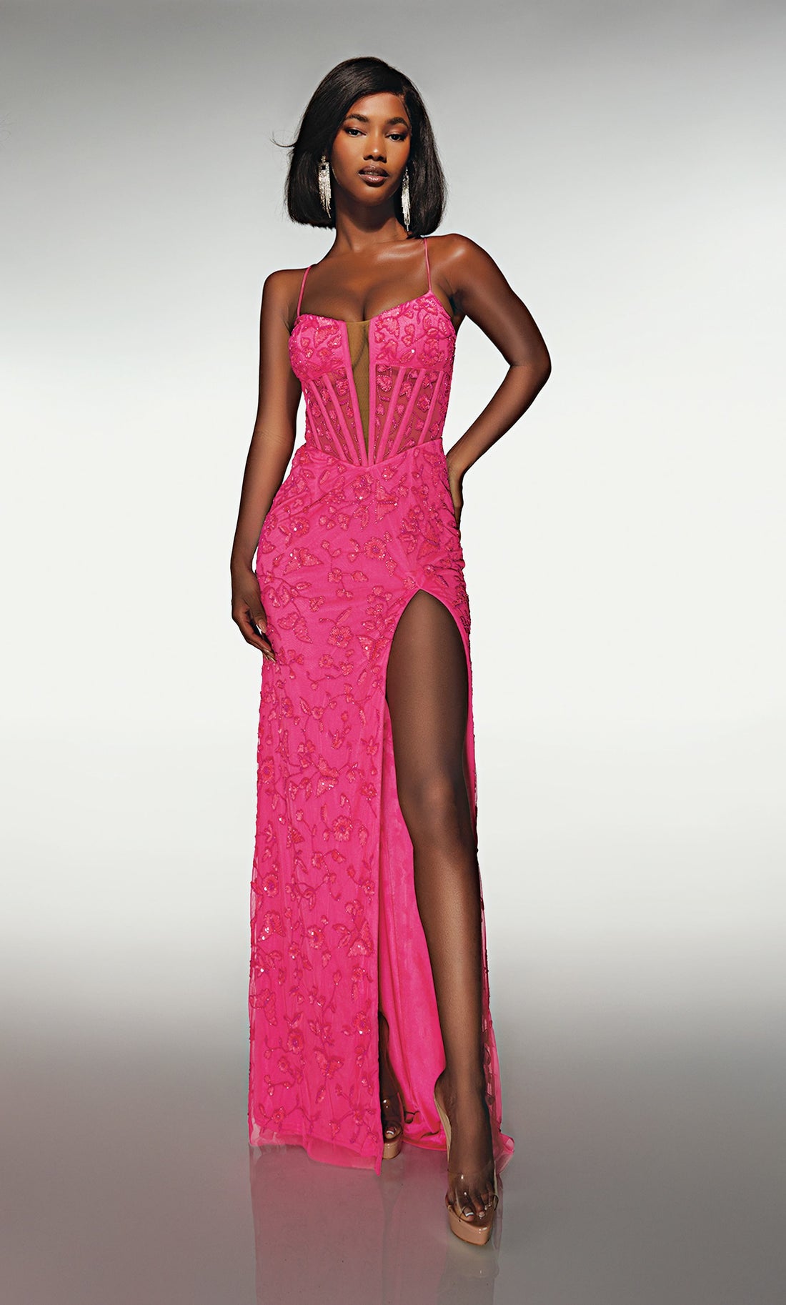 Alyce 62139 – Mermaid Gown with Plunging Neckline