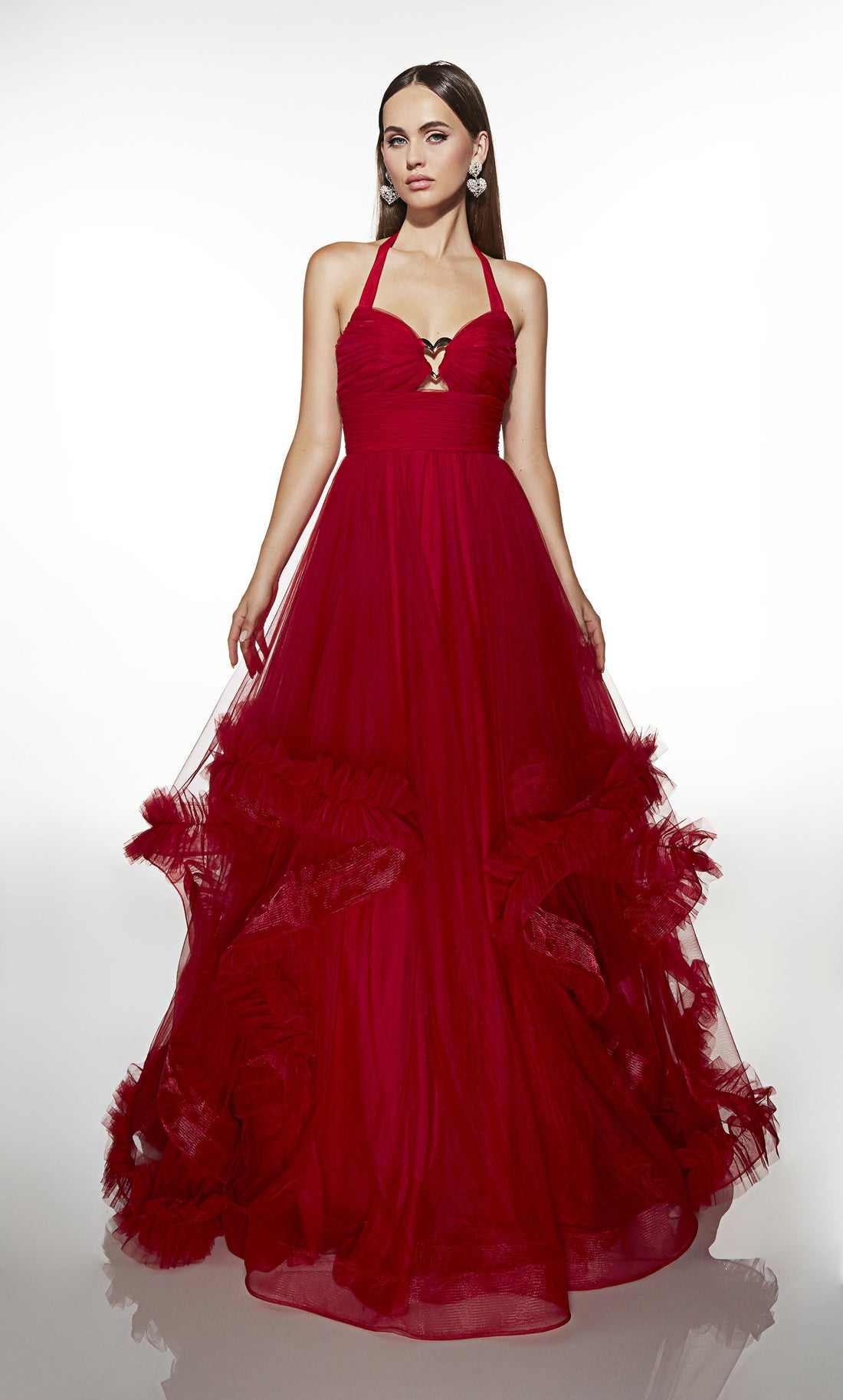 Alyce 62151 – Red Tulle A-Line Gown for Prom
