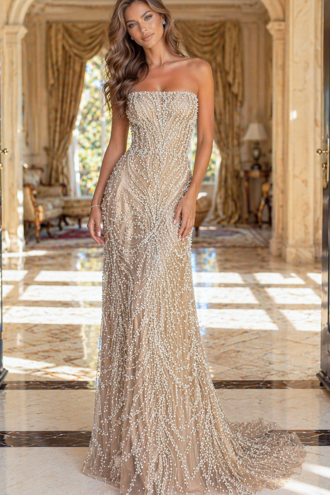 Champagne Color Dresses and Gowns Mydressline Champagne Color Dresses and Gowns Mydressline