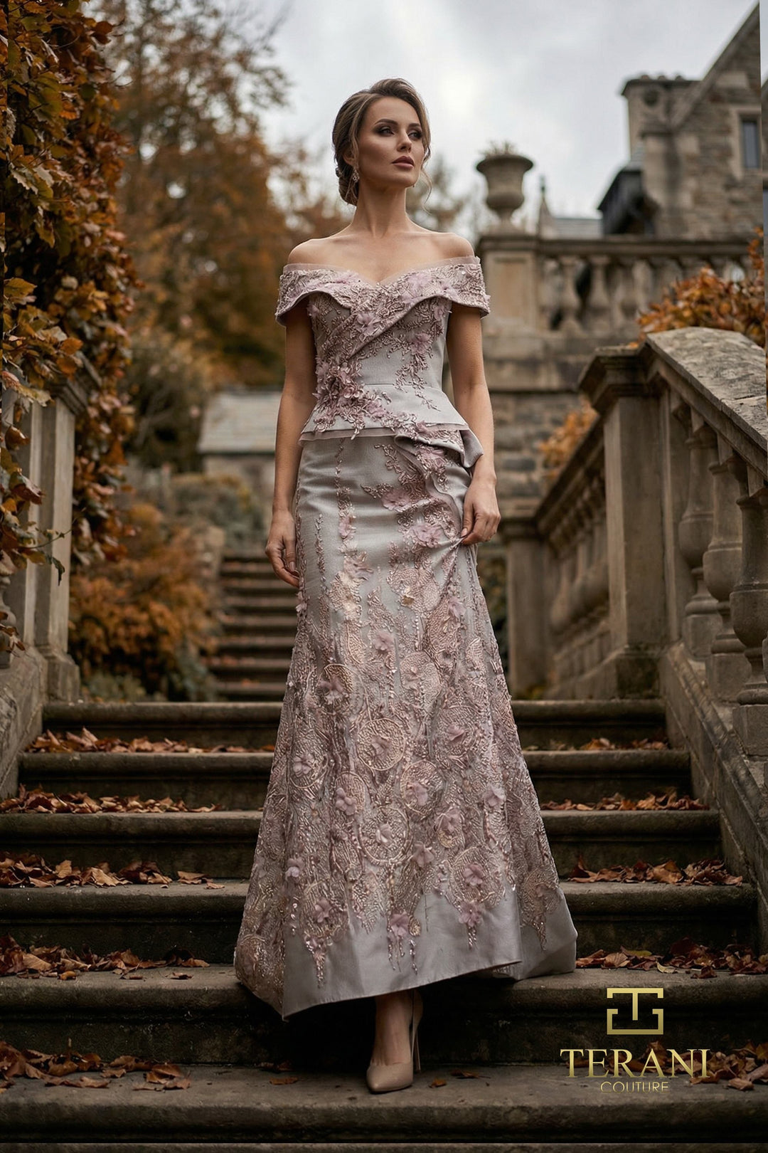 Terani Couture 262M7268 Off-Shoulder Evening Gown