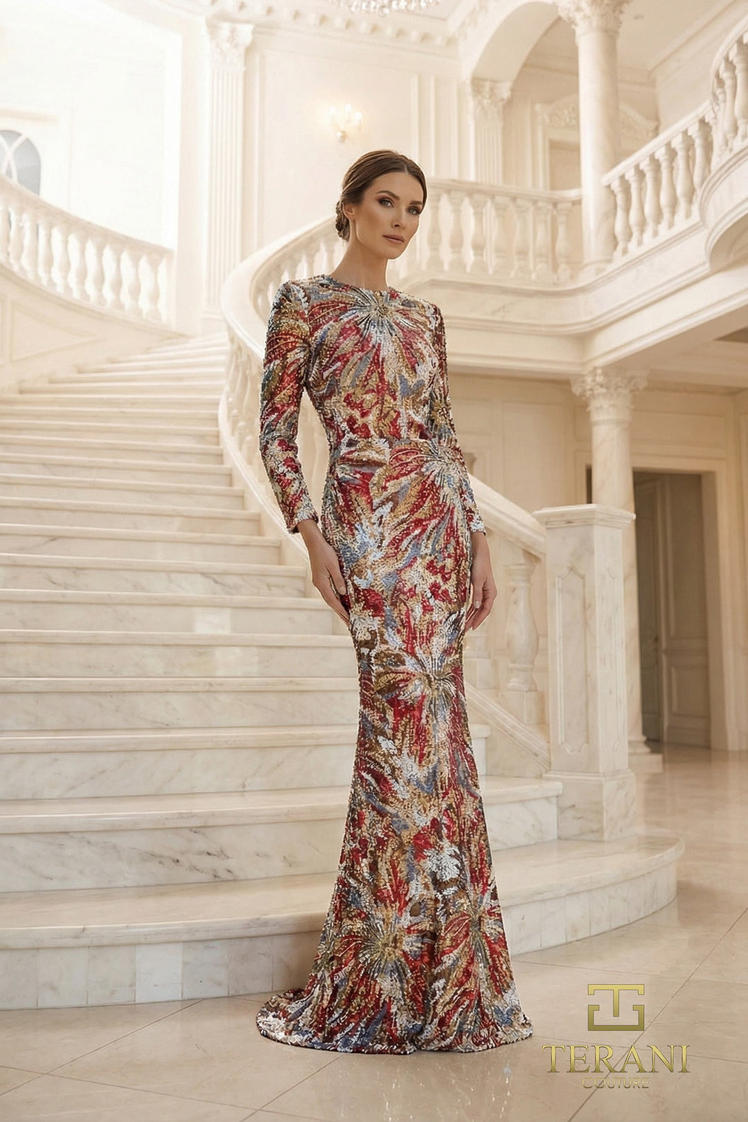 Terani Couture 262M7320 Sequin Evening Gown