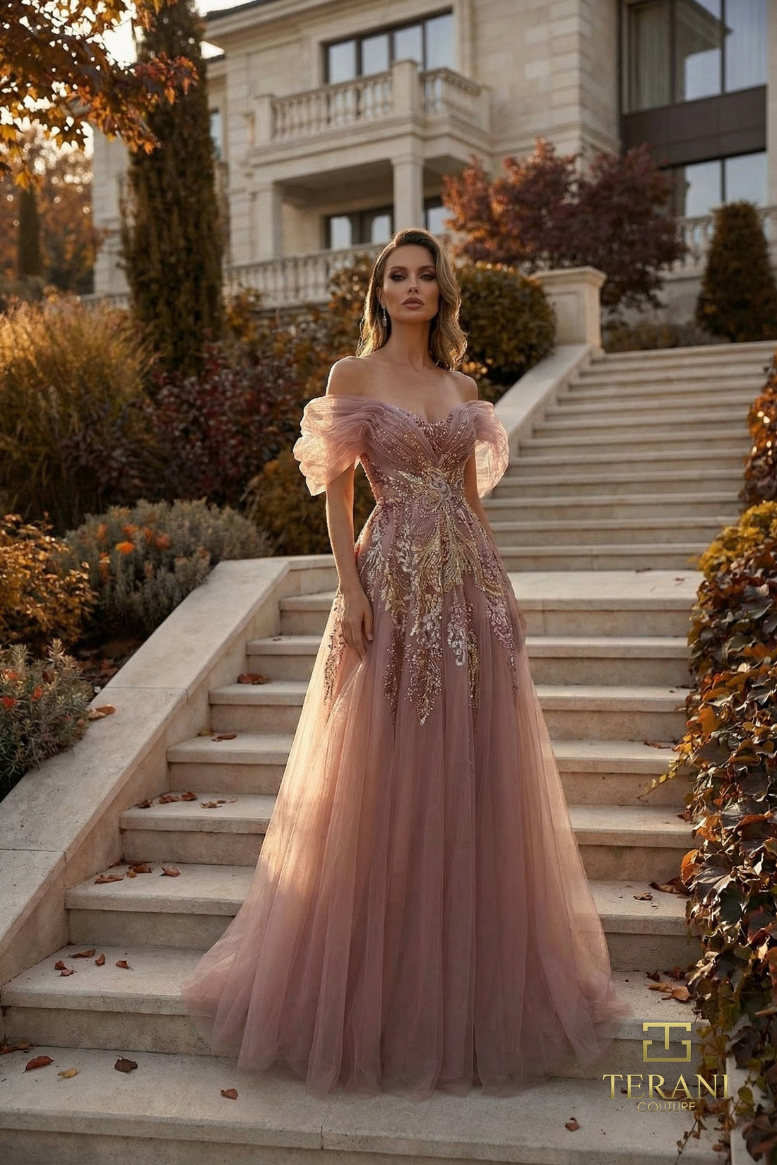 Terani Couture 262M7322 – Off-Shoulder Ball Gown
