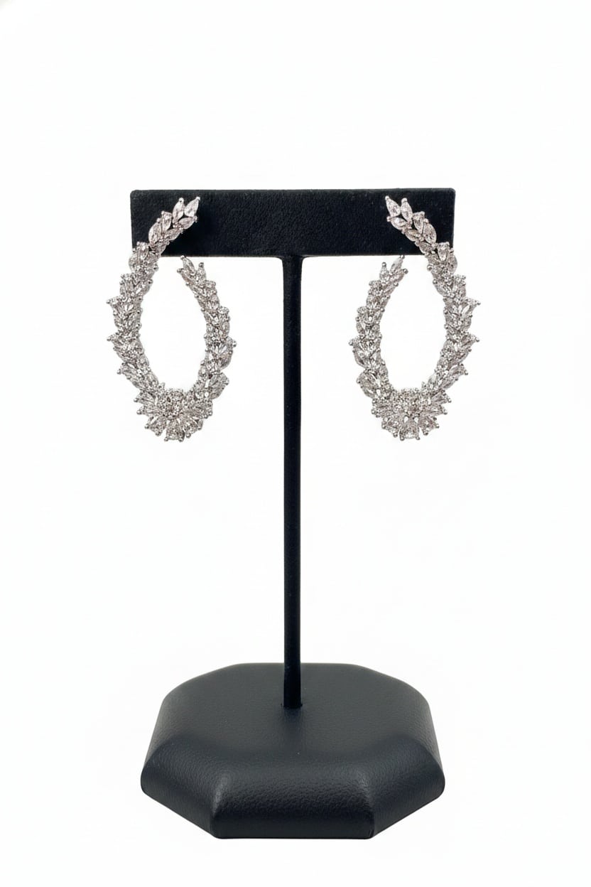 Iness INE031 – Beaded Metallic Evening Earrings