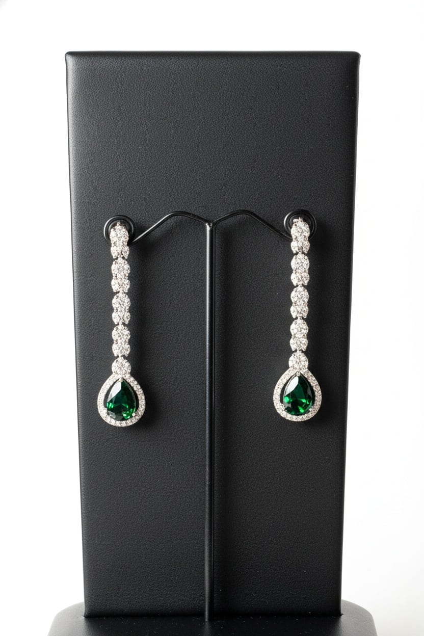 Iness INE035 – Elegant Gemstone Evening Earrings