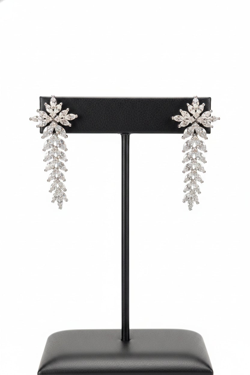 Iness INE047 – Crystal Beaded Evening Earrings