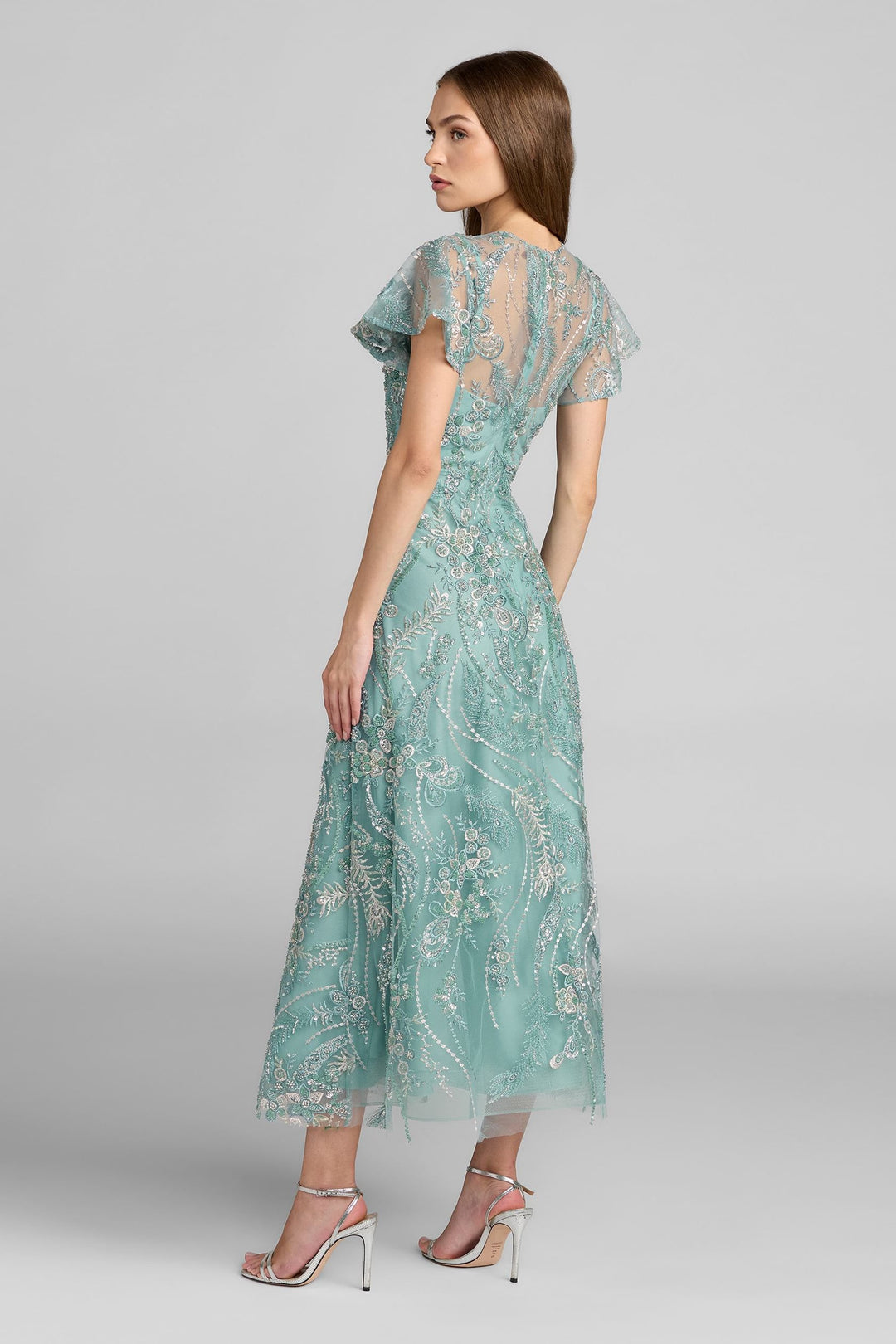 mac duggal mint green dress Mac Duggal Women's Strapless Chiffon Gown With Braided Belt