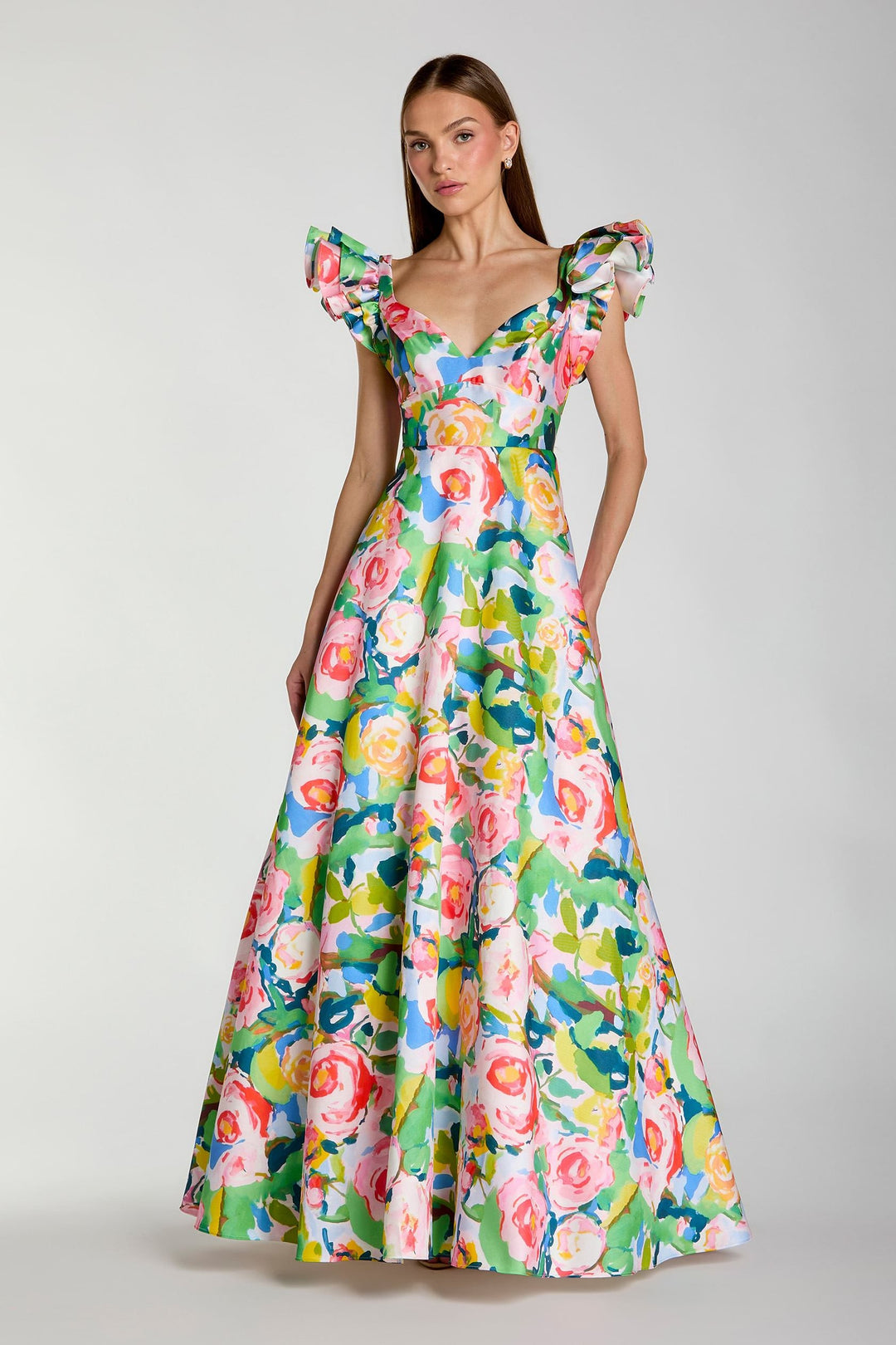 mac duggal gowns & formal dresses Mac Duggal 56341 Floral Satin Evening Gown – Mydressline