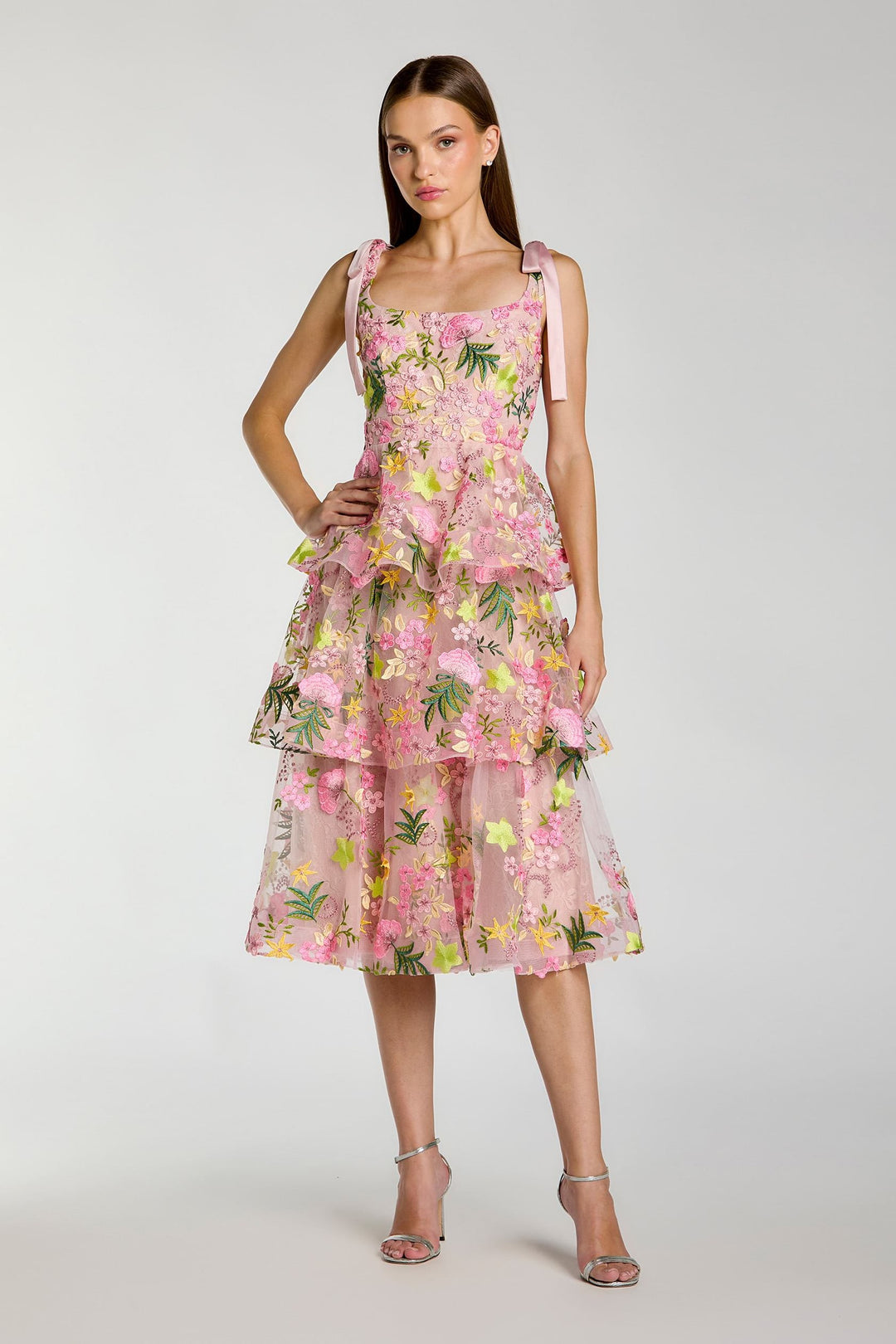 mac duggal midi dress Mac Duggal 69043 Lace Tulle Midi Dress – Mydressline