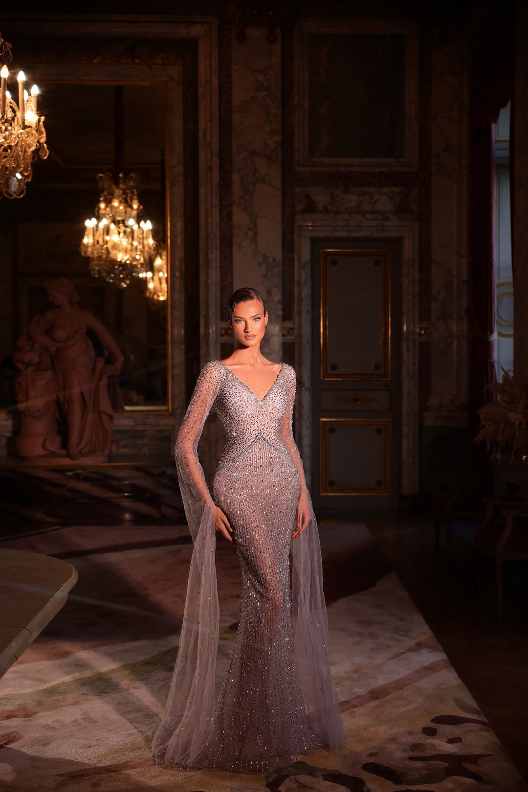 Mermaid Evening Gown with Beading & Open Back – Mydressline