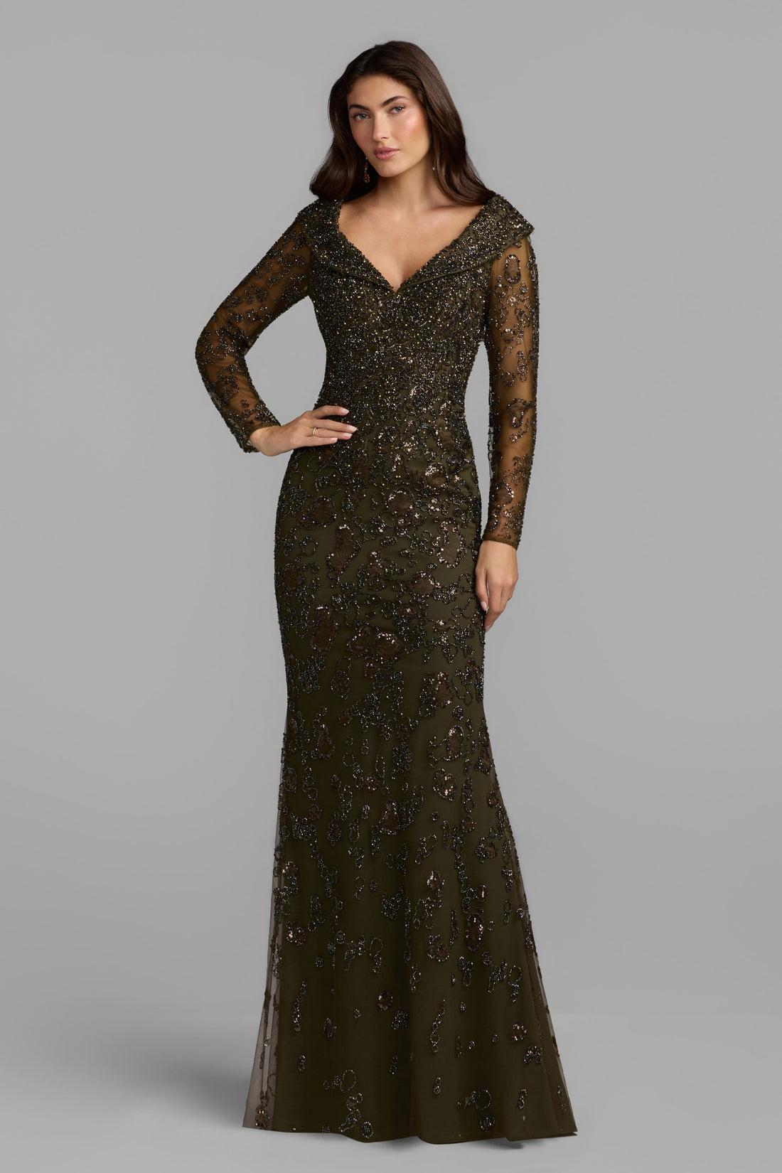 Mac Duggal 21489 – Mermaid Gown with Beaded Embroidery