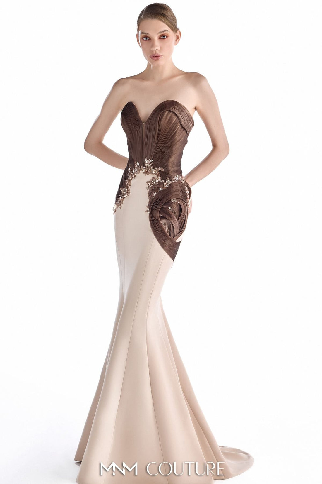 Robe sirène en satin Mikado bustier MNM Couture G2253 – G2253 Strapless Satin Mikado Mermaid Dress