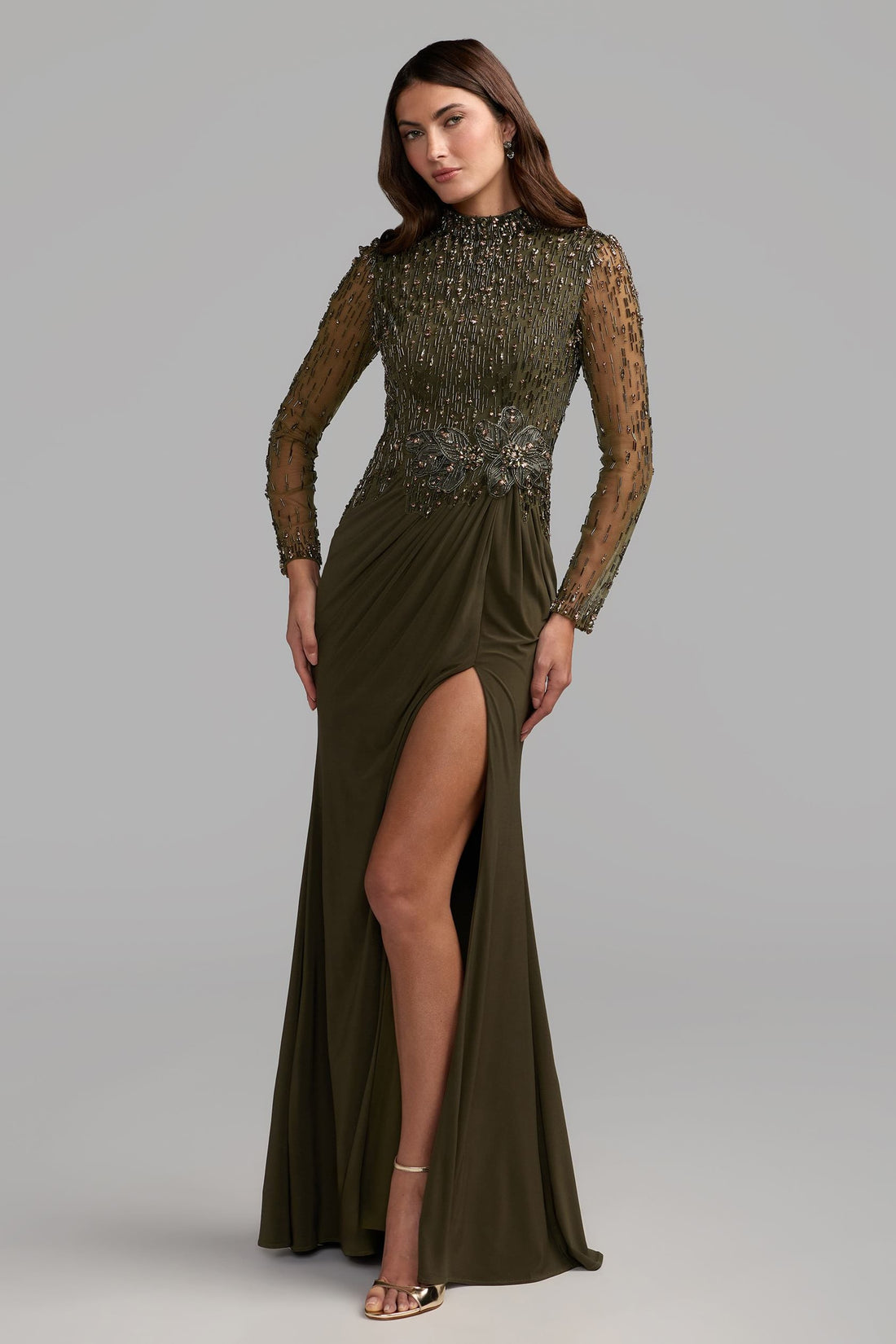 Mac Duggal 2341 – Beaded High-Neck Evening Gown