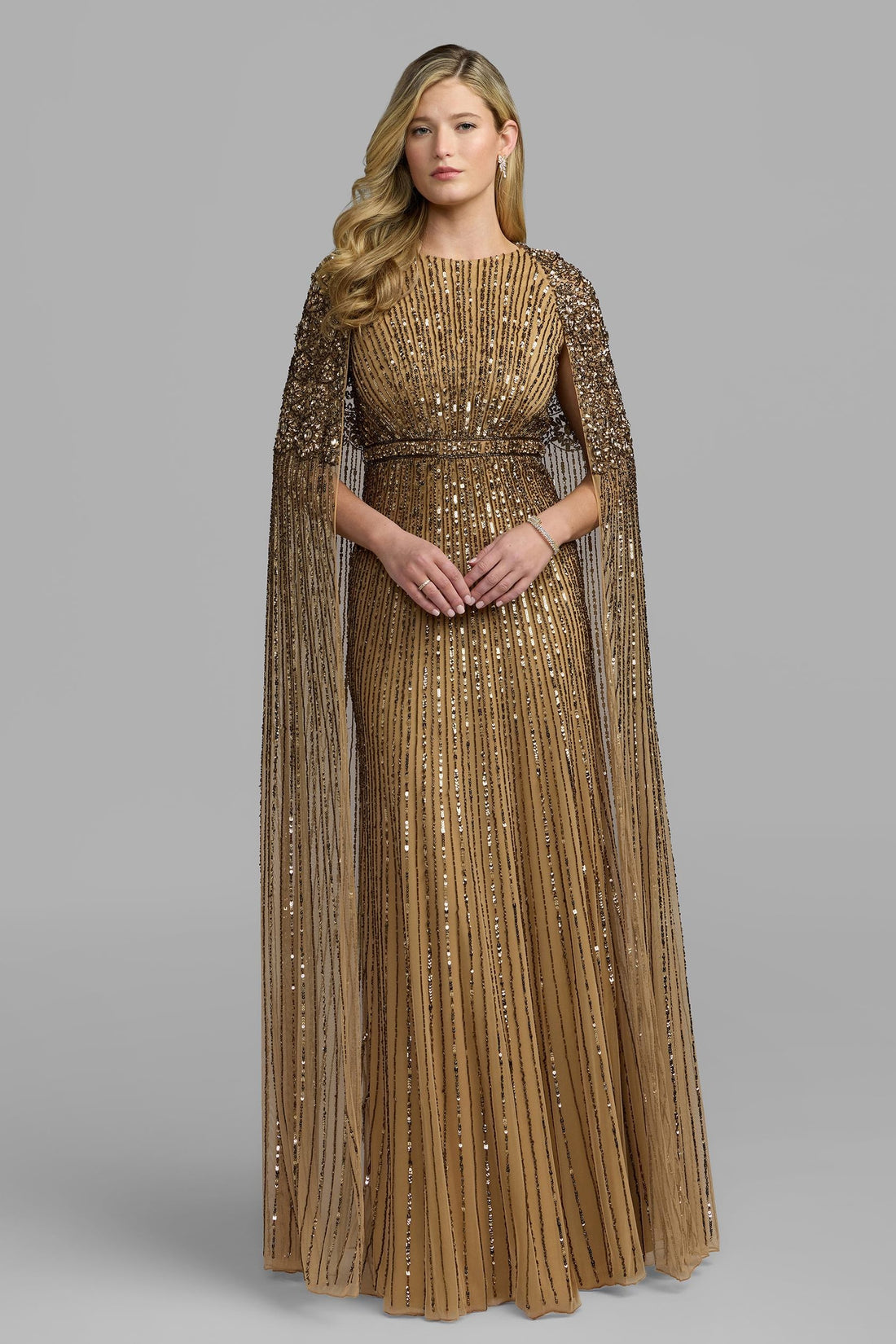 Mac Duggal 23046 – A-Line Gown — Beaded Sequin Train