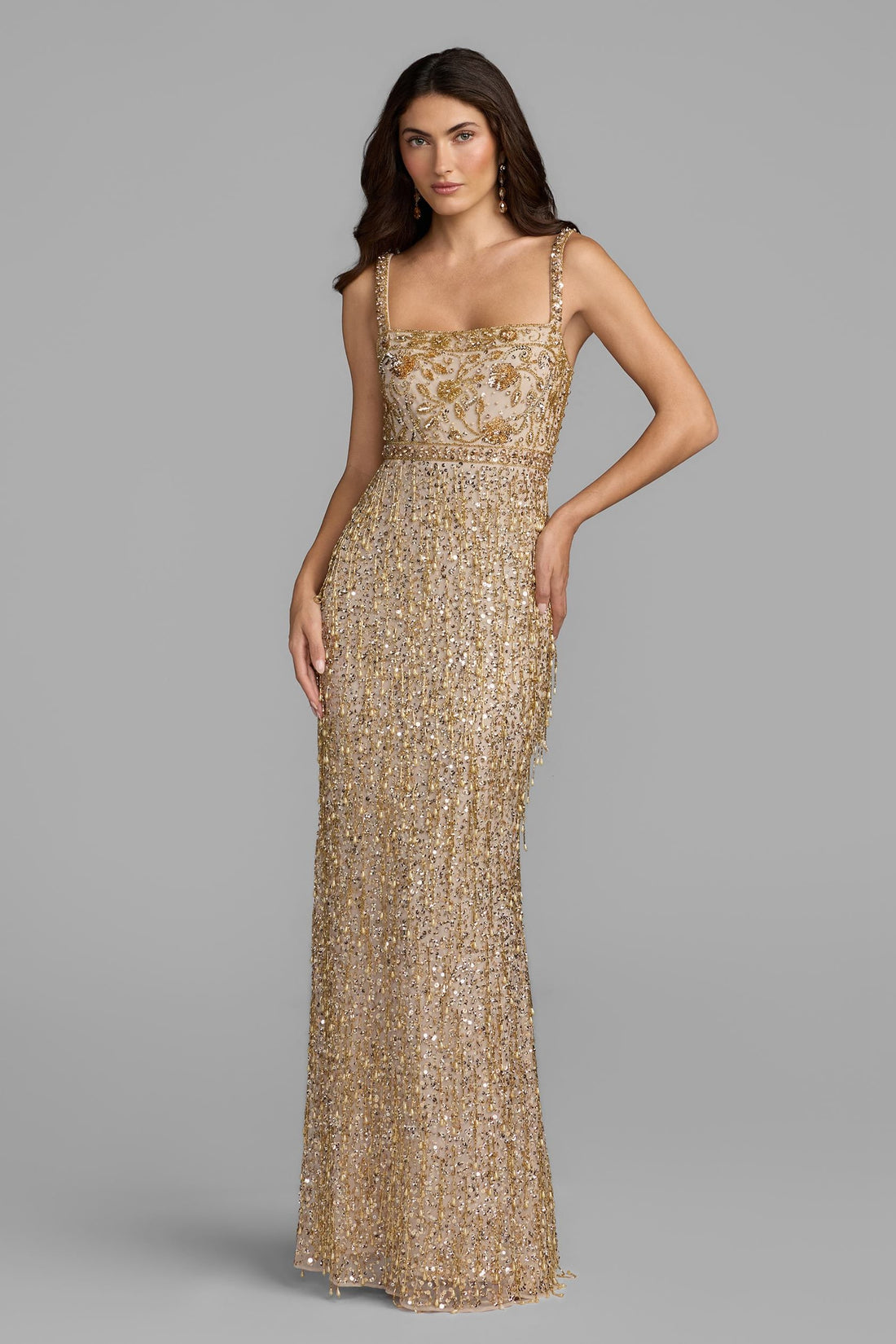 Mac Duggal 94392 – Sheath Gown — Beaded Sequin Embroidery