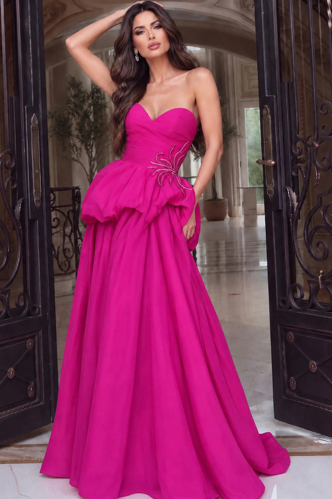 Jovani 53141 – Strapless Ball Gown with Beading