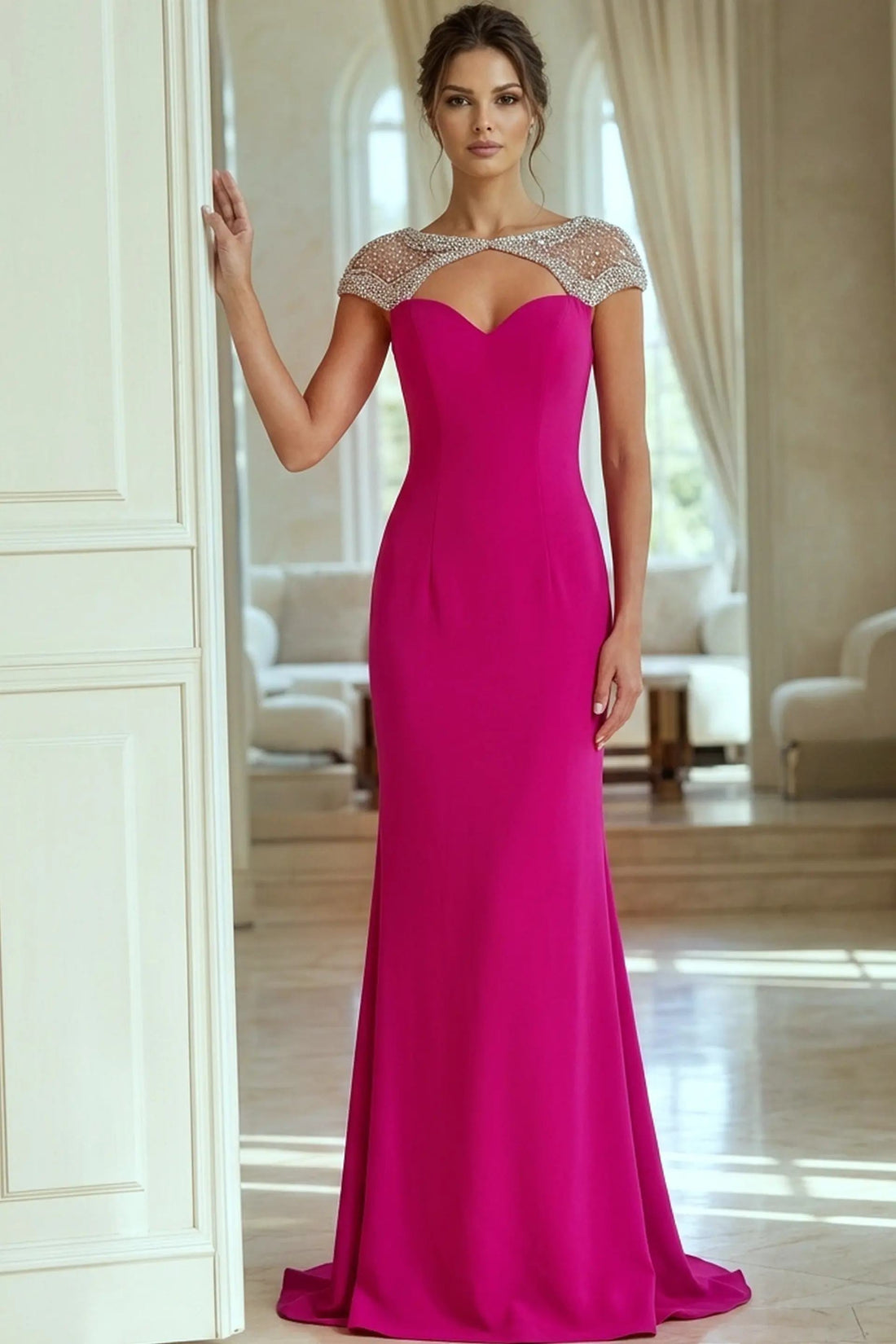 Jovani 50549 – Mermaid Gown — Beaded Crepe Elegance