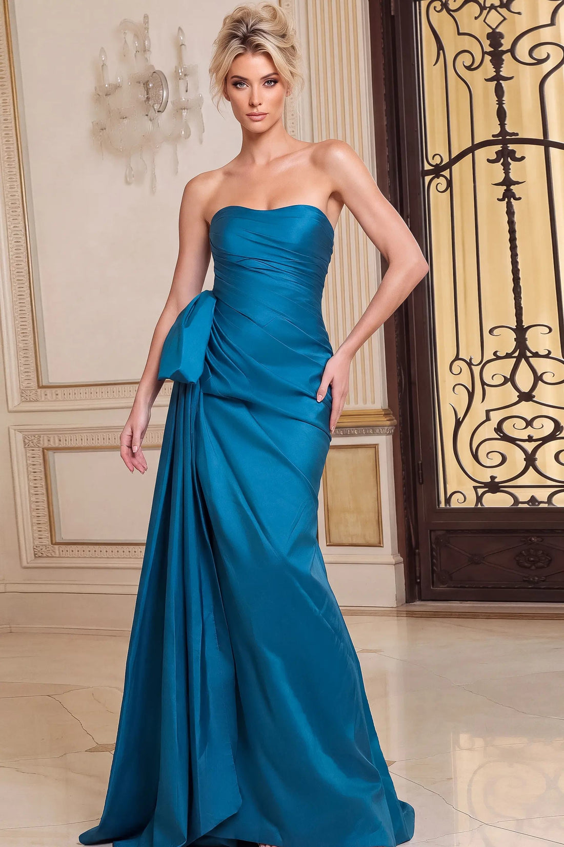 Jovani 51978 – Satin Strapless A-Line Gown