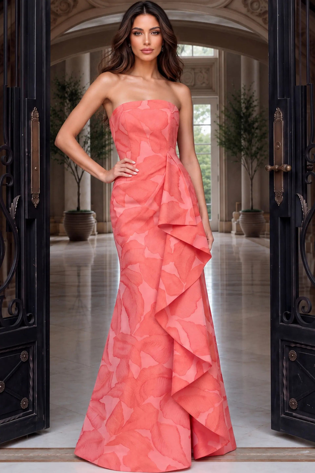 Jovani 55154 – Strapless Mikado A-Line Gown
