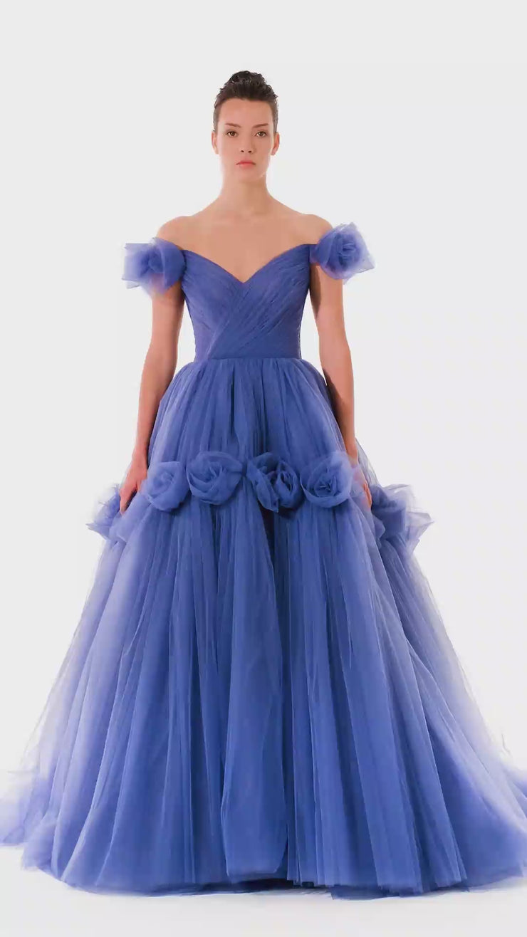 Tarik Ediz 98245 Evening Dress | Luxurious Tulle Gown