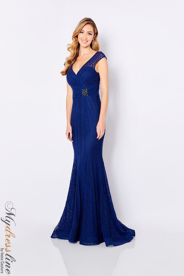 Cameron Blake 221696 Lace Column Gown for Elegance Mydressline Cameron Blake 221696 Lace Column Gown for Elegance Mydressline