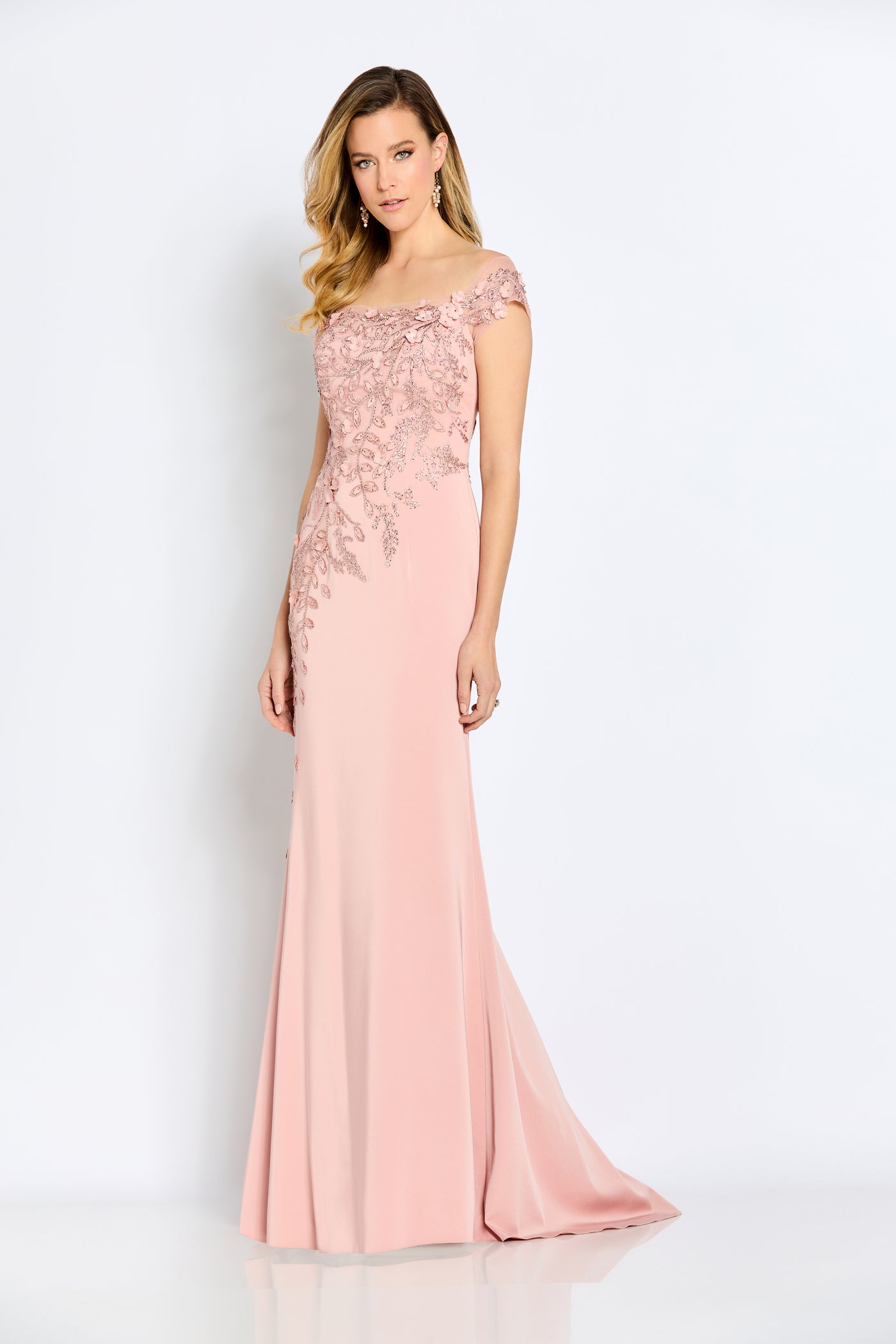 Cameron Blake CB102 Evening Gown Elegant Crepe Dress Mydressline