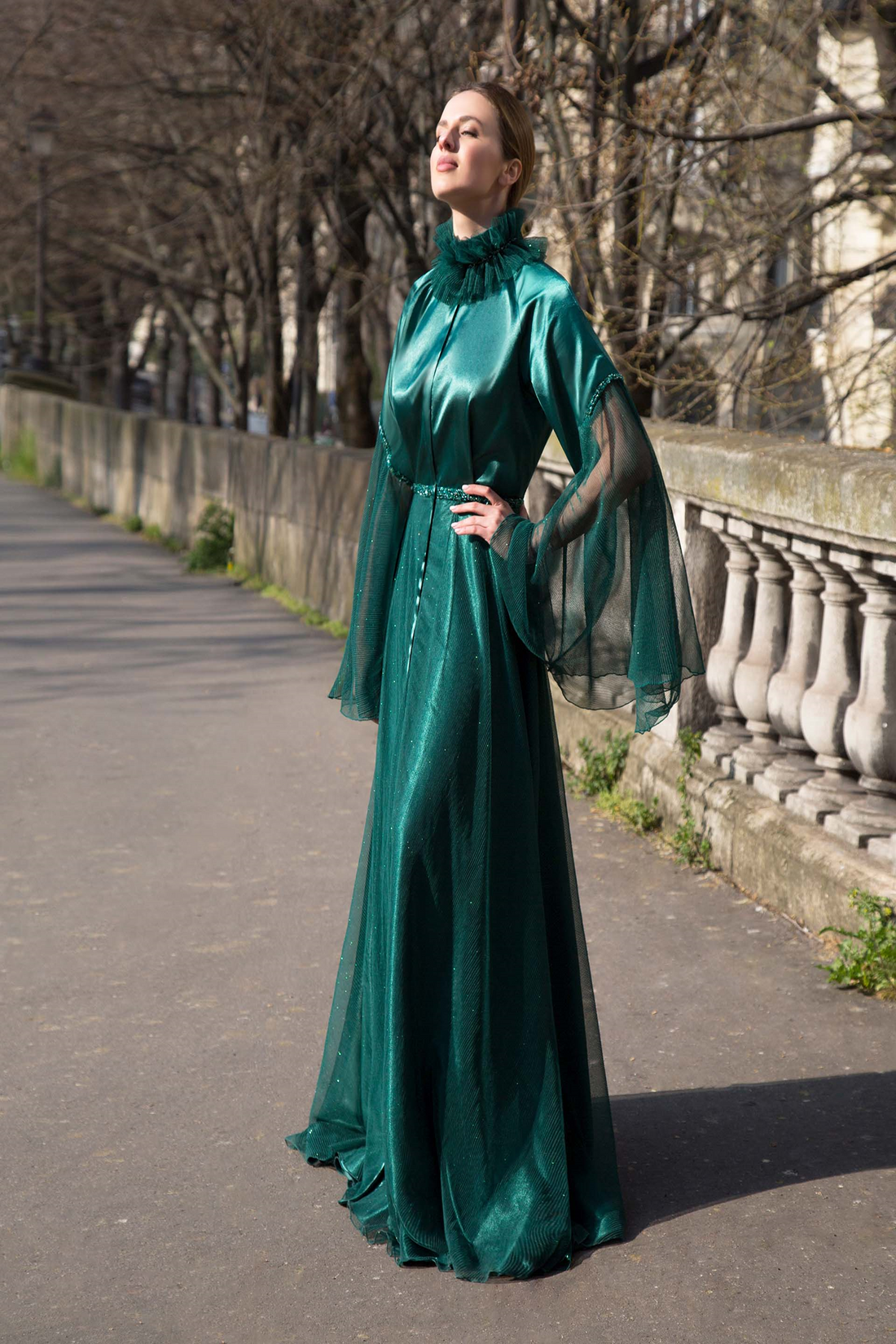 Chrystelle Atallah ADELAIDE – Satin Kaftan-Style Gown