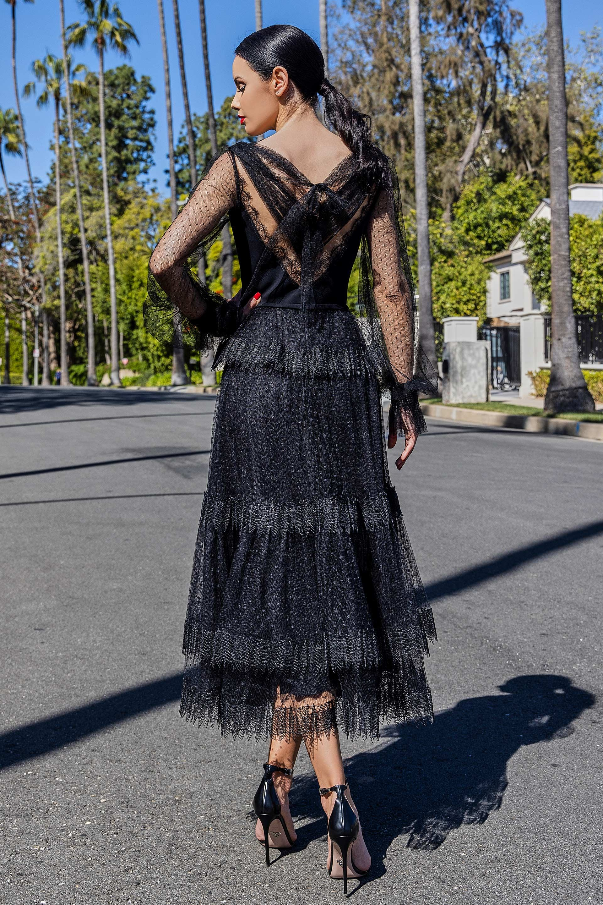 Cristallini SKA1413 Evening Dress French Lace Italian Fabrics