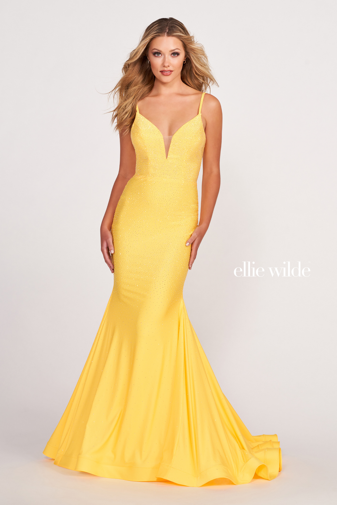 Ellie Wilde EW120012 Mermaid Prom Dress with V-Neck Bodice Mydressline Ellie Wilde EW120012 Mermaid Prom Dress with V-Neck Bodice Mydressline