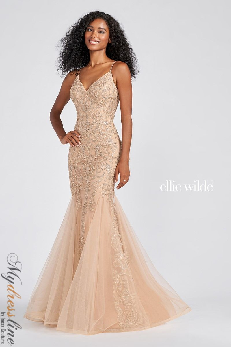 Ellie Wilde EW122092 Tulle Prom Dress with Embroidery Mydressline Ellie Wilde EW122092 Tulle Prom Dress with Embroidery Mydressline