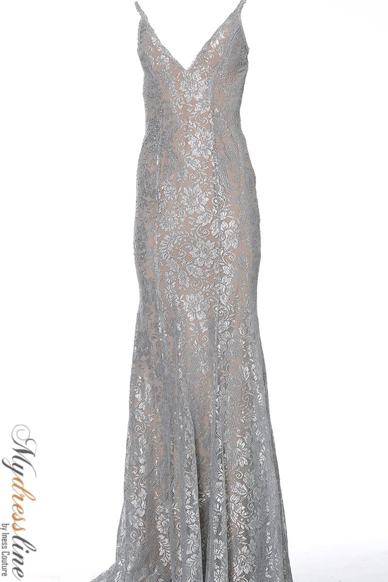 jovani 02906 metallic lace evening dress Jovani 02906