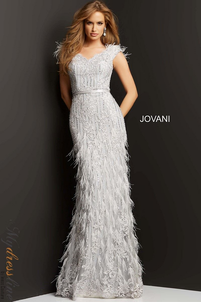 jovani feather mermaid dress Jovani 03108 Lace Mermaid Gown with Feathers – Mydressline