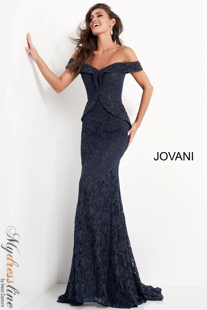 Jovani 05059 Off-Shoulder Lace Mermaid Gown – Mydressline
