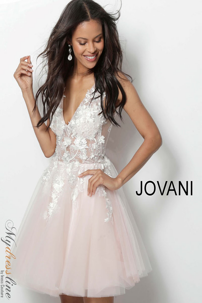 Jovani 63987 Mini Dress with Embroidery & Sequins – Mydressline Jovani 63987 Mini Dress with Embroidery & Sequins – Mydressline