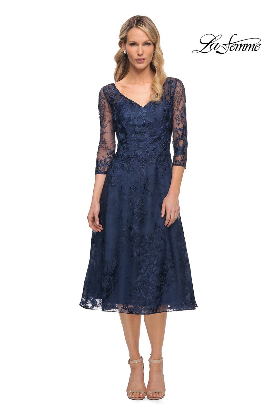 La Femme 30016 Lace A-Line Cocktail Dress Mydressline La Femme 30016 Lace A-Line Cocktail Dress Mydressline