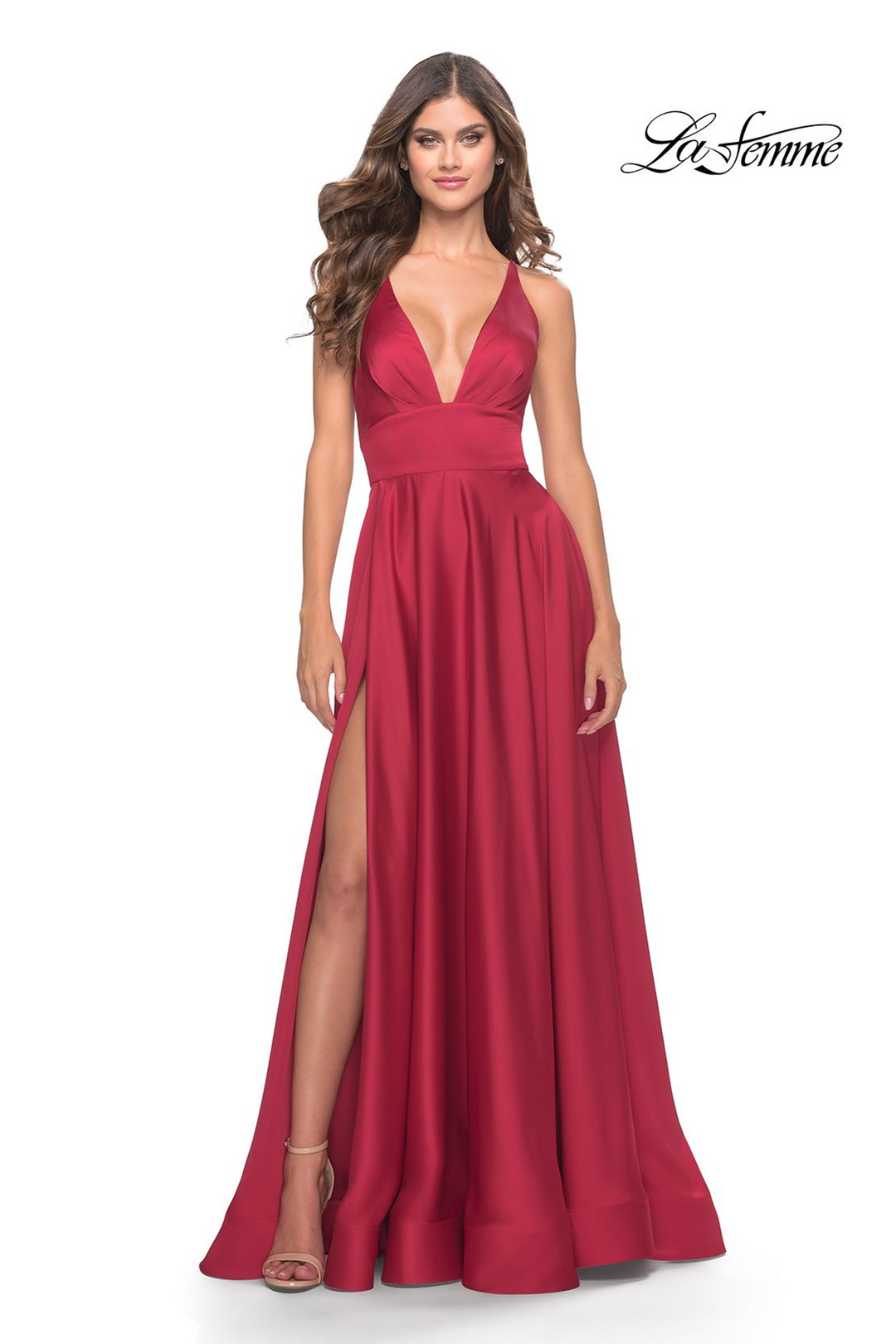 La Femme 31533 Satin A-Line Prom Dress Mydressline La Femme 31533 Satin A-Line Prom Dress Mydressline