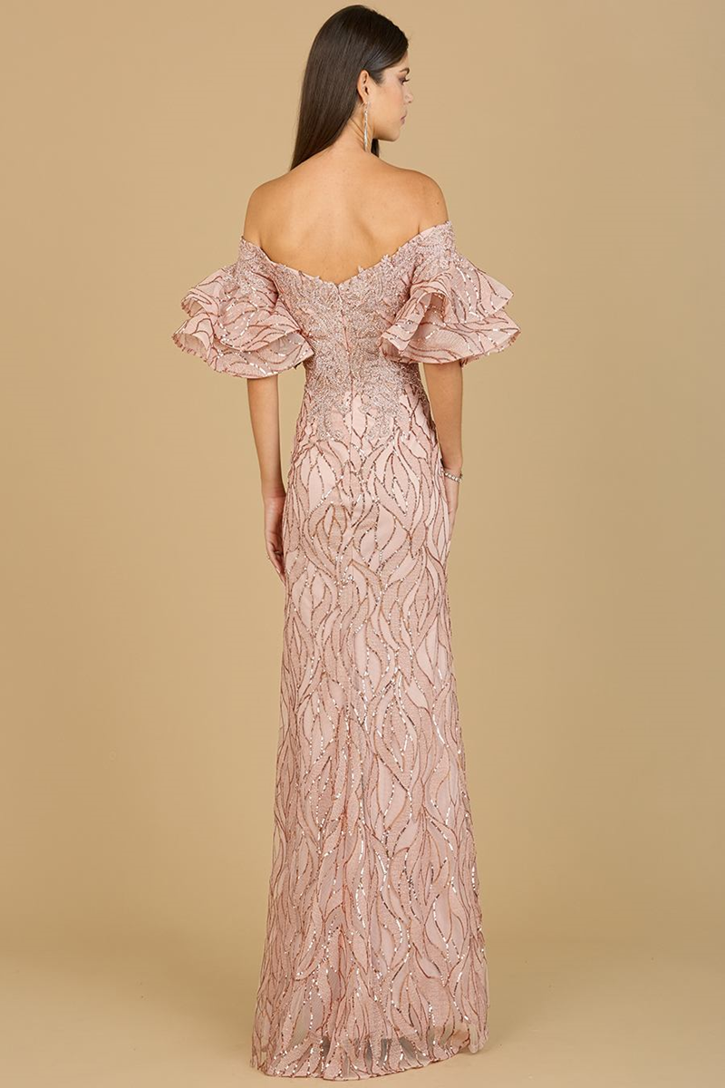 Lara 29190 Sequin Off-Shoulder V-Neck Gown for Formal Events Mydressline Lara 29190 Sequin Off-Shoulder V-Neck Gown for Formal Events Mydressline