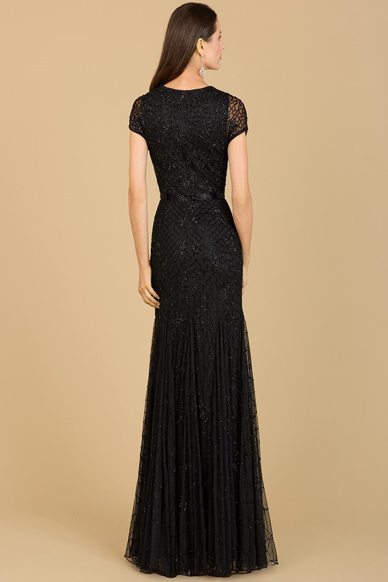 Formal Boat Neck Dress Alex Evenings Long Rosette A-Line Gown W/ Sequin Detail Short Sleeves Formal Boat Neck Dress Alex Evenings Long Rosette A-Line Gown W/ Sequin Detail Short Sleeves