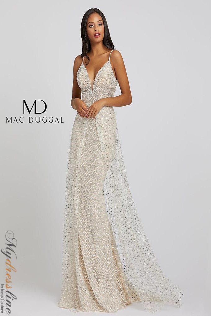 Mac Duggal Womens Embellished Sleeveless Evening Dress, Pearl Mac Duggal Womens Embellished Sleeveless Evening Dress, Pearl