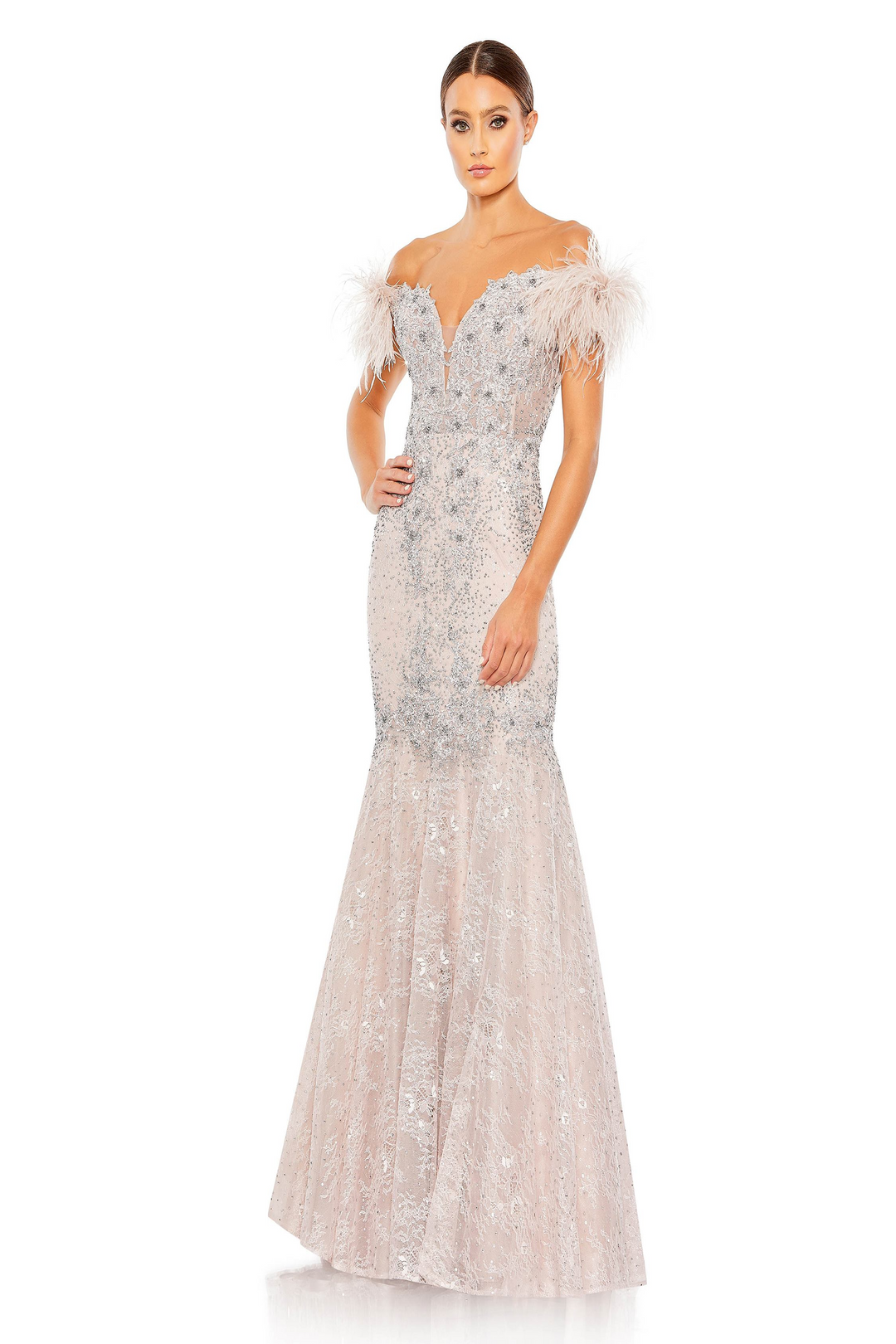 Mac Duggal 20246 Mermaid Gown with Beaded Details Mydressline Mac Duggal 20246 Mermaid Gown with Beaded Details Mydressline