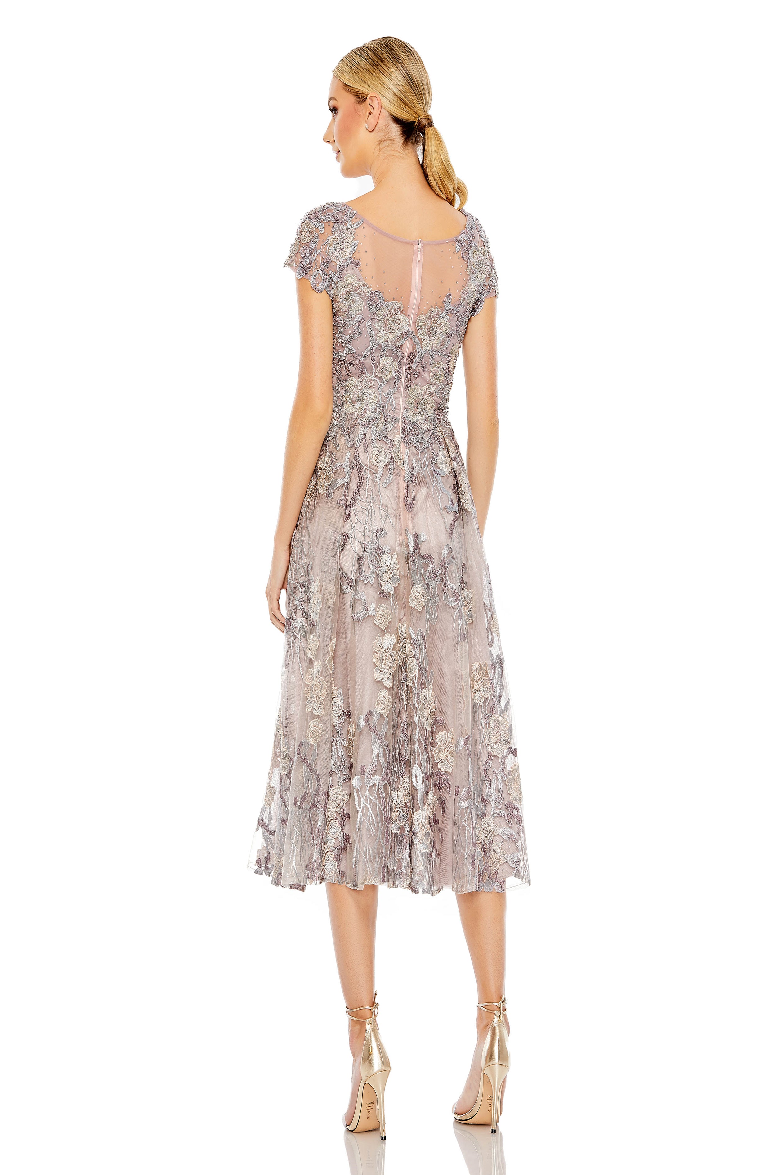 Mac Duggal 20315 Lace Midi Dress for Cocktail Events – Mydressline