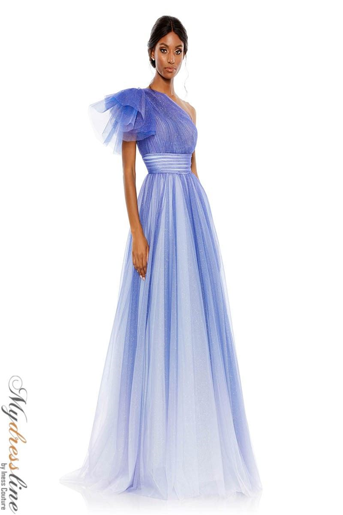 mac duggal royal blue dress Mac Duggal Women's Flower Halter Neck Crepe Column Gown - Blue - Size 6