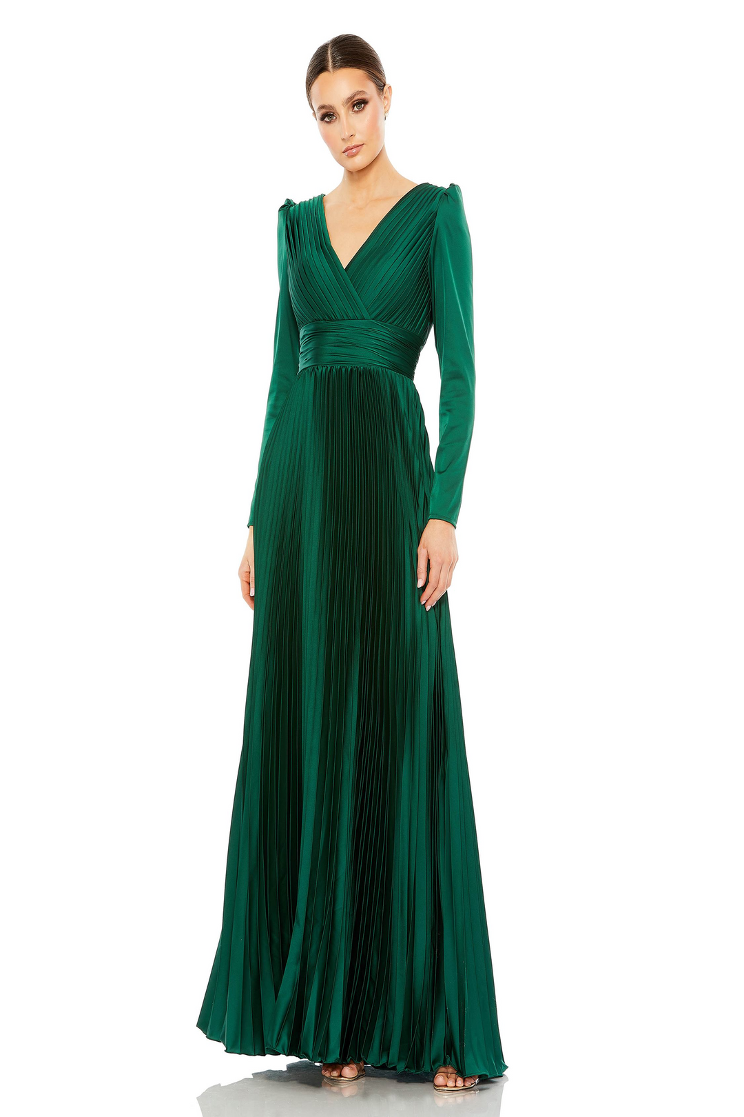 mac duggal emerald green dress Mac Duggal Women's High Neck Long Sleeve Crystal Detail Dress - Green - Size 6