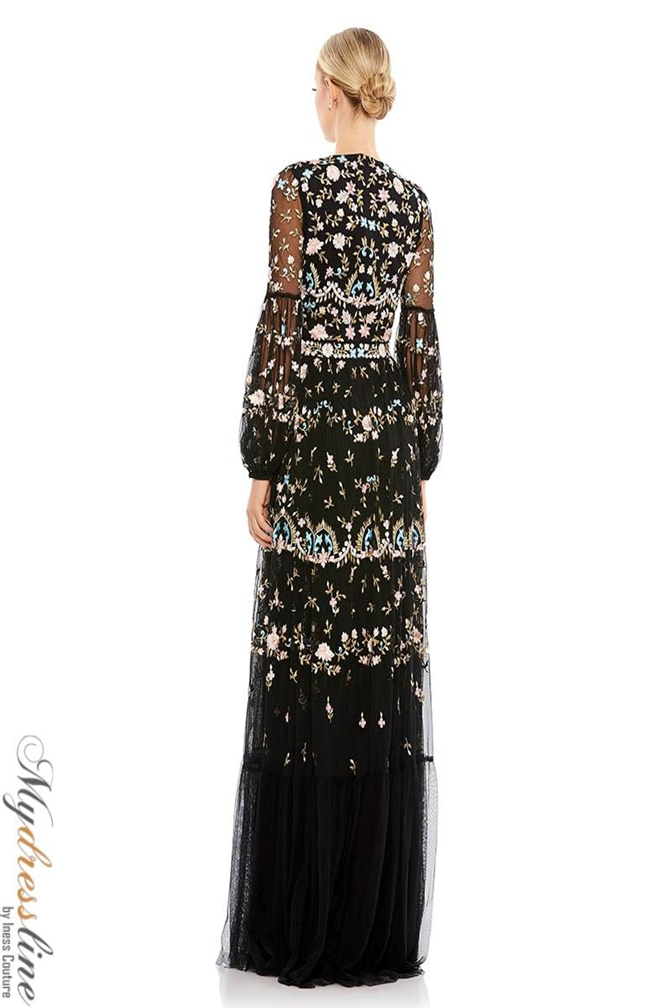 Mac Duggal 35111 Tulle Evening Dress with Embroidery Mydressline Mac Duggal 35111 Tulle Evening Dress with Embroidery Mydressline