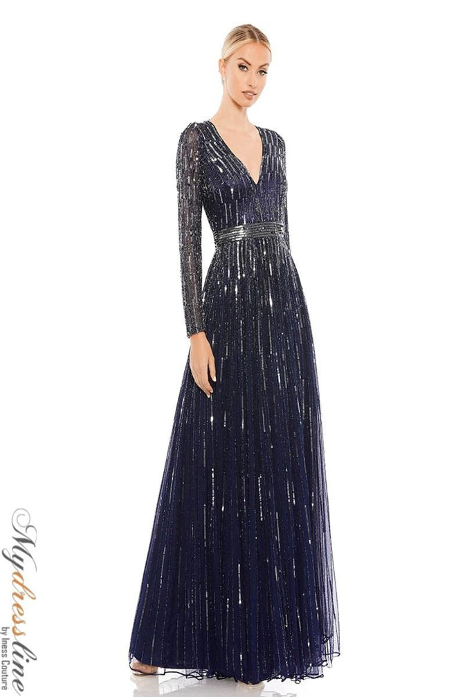 Mac duggal blue sequin dress sales