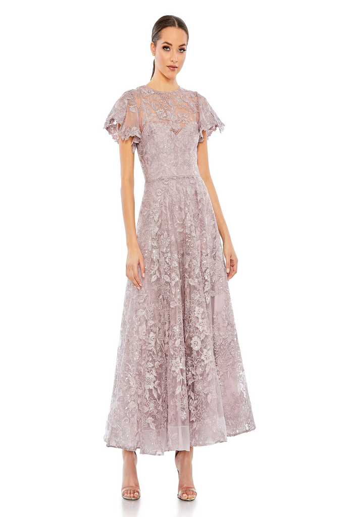 Mac Duggal 50665 Lace Midi Dress for Evening Glamour Mydressline Mac Duggal 50665 Lace Midi Dress for Evening Glamour Mydressline