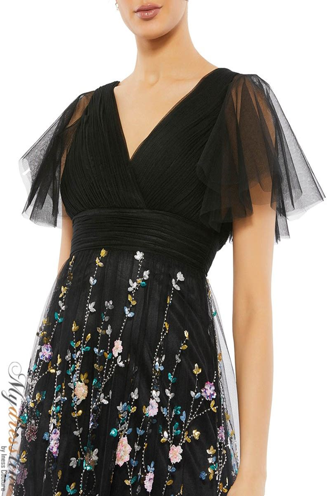 Mac Duggal 67889 Evening Dress with Floral Embroidery Mydressline Mac Duggal 67889 Evening Dress with Floral Embroidery Mydressline